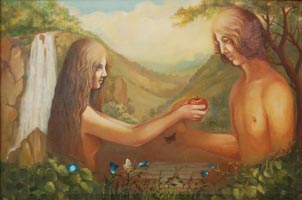 Адам и Ева 75х50 х/м №49