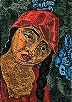 Ананин А.П. Девушка с виноградом. Madchen und Weintrauben (С картины А. Н. Волова) Импровизация 2002г.