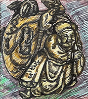Ананин А.П. Дакоку- божество счастья и богатства ( мастер Мансанори )2001г. г. Самарканд.