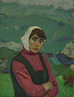 Исмаилов Абиб.1939 г.р. "Портрет девушки" х.м.. 76Х58  1963г.