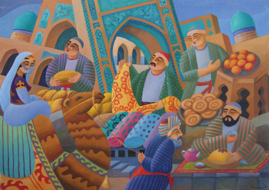 Узбекский тема. Чайхана Узбекистан живописи. Мухаммади Узбекистан художник картины. Самарканд Чайхана живопись. Картины 19 век Узбекистан Чайханы.