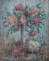 Хризантемы - цветы осени 60х75 2004 х/м №44