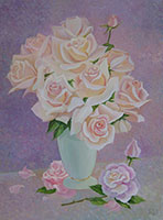 Белые розы. 50х70.2013г.х.м.
